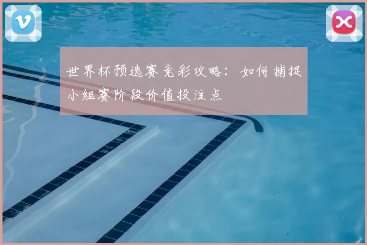 世界杯预选赛竞彩攻略:如何捕捉小组赛阶段价值投注点
